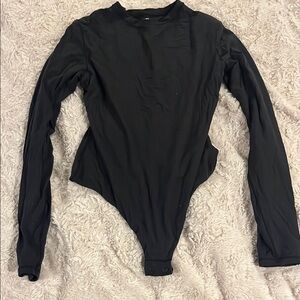 Skims Black Long Sleeve Bodysuit Large